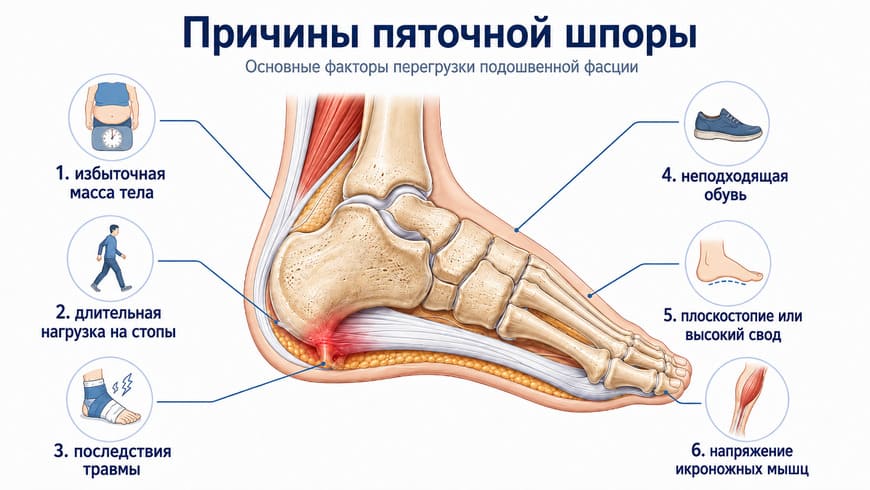 причины пяточной шпоры