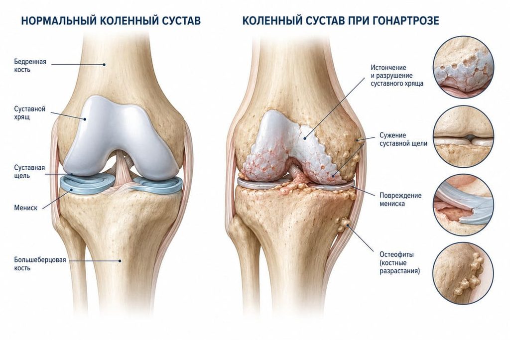 Гонартроз коленного сустава и изменения хряща
