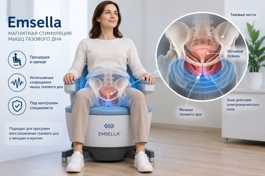 Как проходит процедура на кресле Emsella