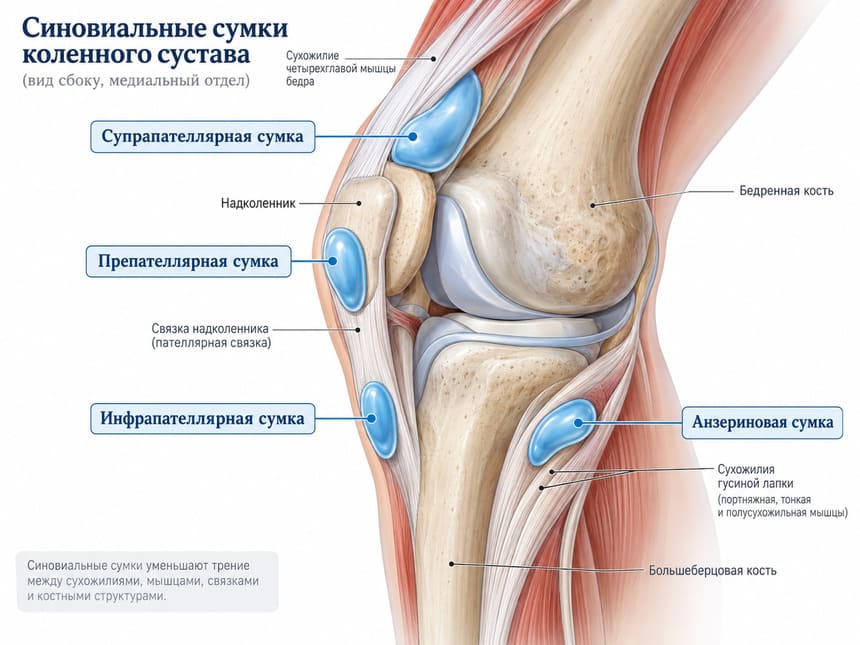 синовиальные сумки коленного сустава